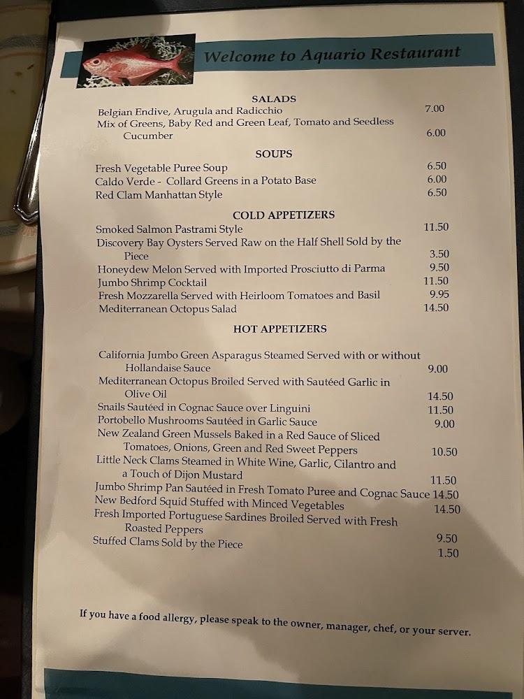 Aquario Restaurant Menu image 4
